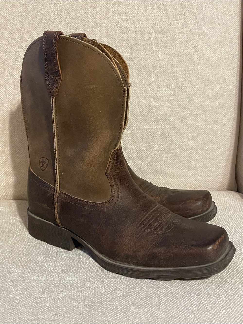 Ariat Brown Two-Tone Kids Western Pull-On Boots